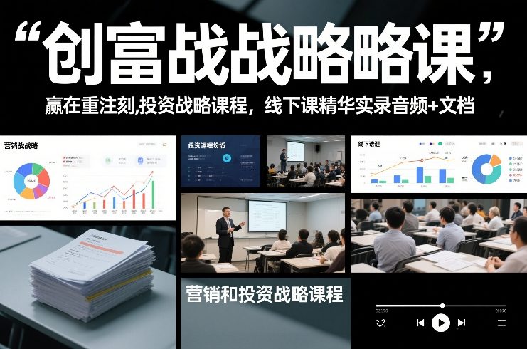 创富战略课，赢在重注时刻，营销和投资战略课程，线下课精华实录音频+文档-A7徐多钱云网创