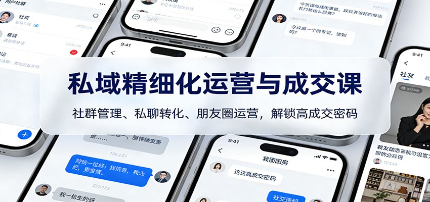 私域精细化运营与成交课：社群管理、私聊转化、朋友圈运营，解锁高成交密码-A7徐多钱云网创