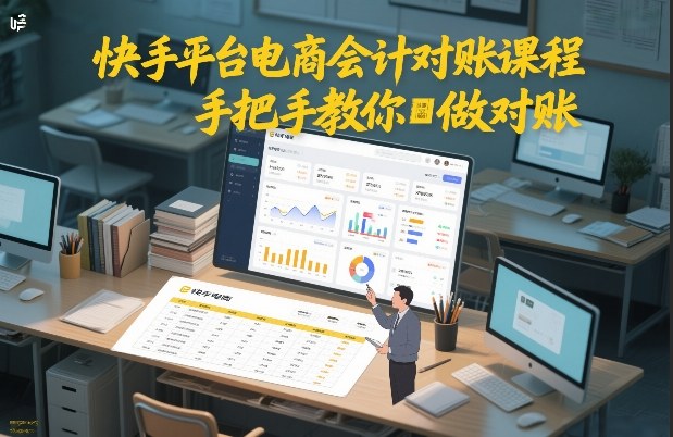 快手平台电商会计对账课程，手把手教你做对账-A7徐多钱云网创