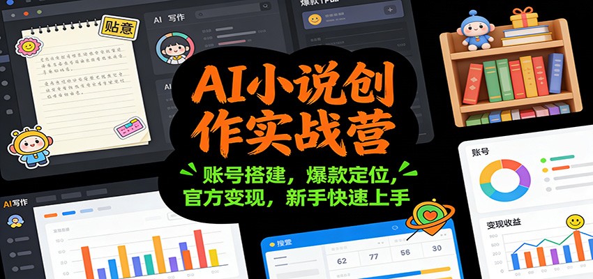 AI小说创作实战营：账号搭建，爆款定位，官方变现，新手快速上手-A7徐多钱云网创