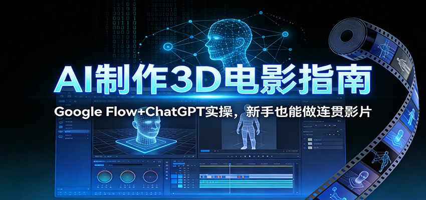 AI制作3D电影指南：Google Flow+ChatGPT实操，新手也能做连贯影片-A7徐多钱云网创