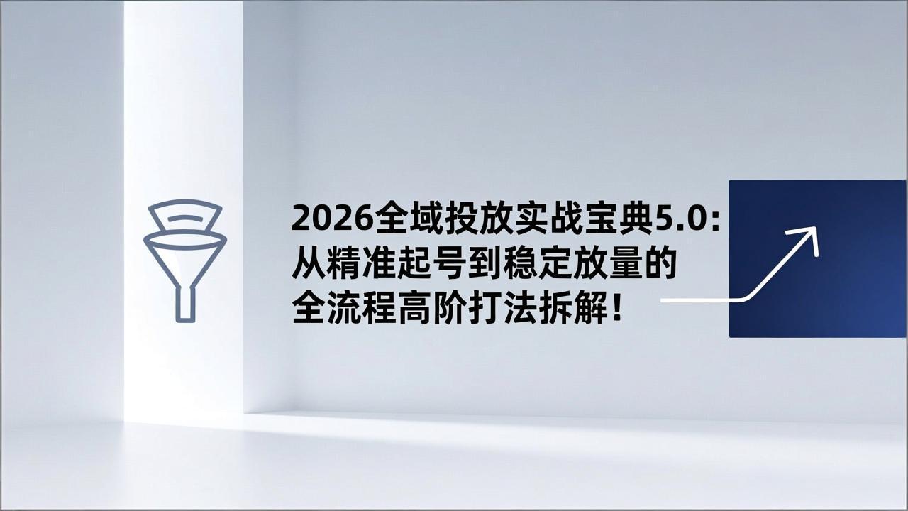 2026全域投放实战宝典5.0：从精准起号到稳定放量的全流程高阶打法拆解！-A7徐多钱云网创