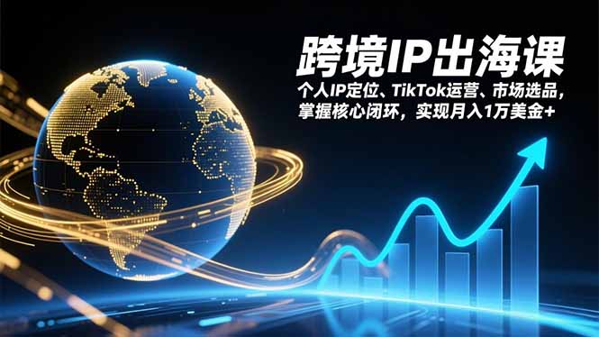 跨境IP出海课，个人IP定位、TikTok运营、市场选品，掌握核心闭环，实现月入1万美金+-A7徐多钱云网创