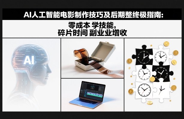AI人工智能电影制作技巧及后期完整终极指南：零成本学技能，碎片时间副业增收-A7徐多钱云网创