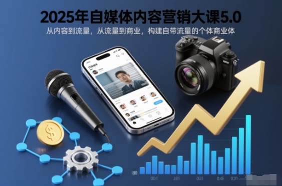 2025年自媒体内容营销大课5.0,从内容到流量,从流量到商业,构建自带流量的个体商业体-A7徐多钱云网创