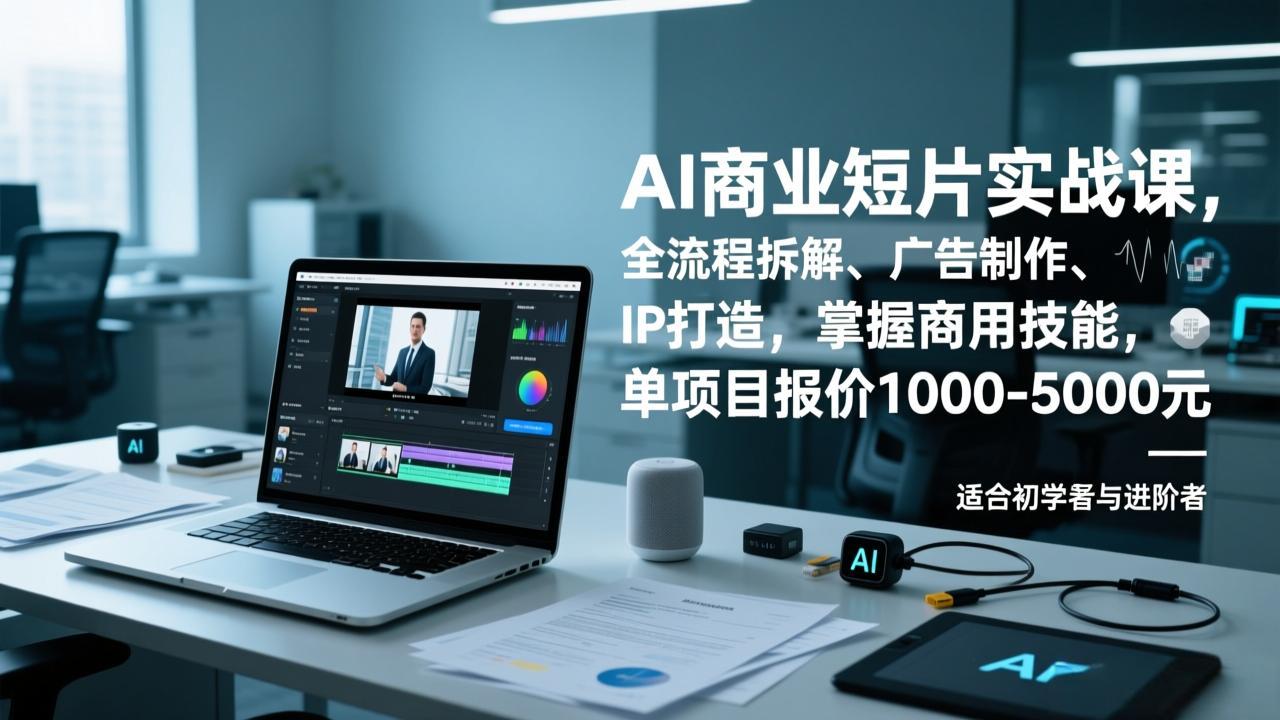 AI商业短片实战课，全流程拆解、广告制作、IP打造，掌握商用技能，单项目报价1000-5000元-A7徐多钱云网创
