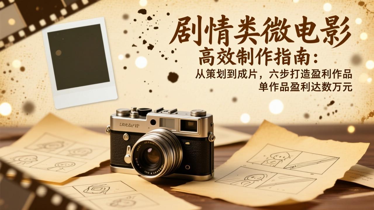 剧情类微电影高效制作指南：从策划到成片，六步打造盈利作品，单作品盈利达数万元-A7徐多钱云网创