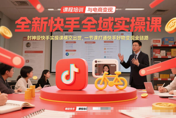 全新快手全域实操课，封神级快手实操课横空出世，一节课打通快手好物变现全链路-A7徐多钱云网创