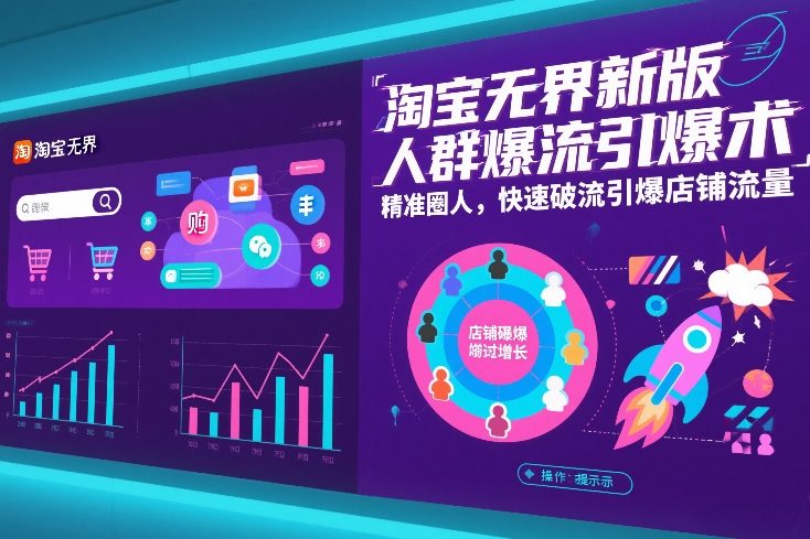 淘宝无界新版人群爆流引爆术，精准圈人，快速破流引爆店铺流量-A7徐多钱云网创