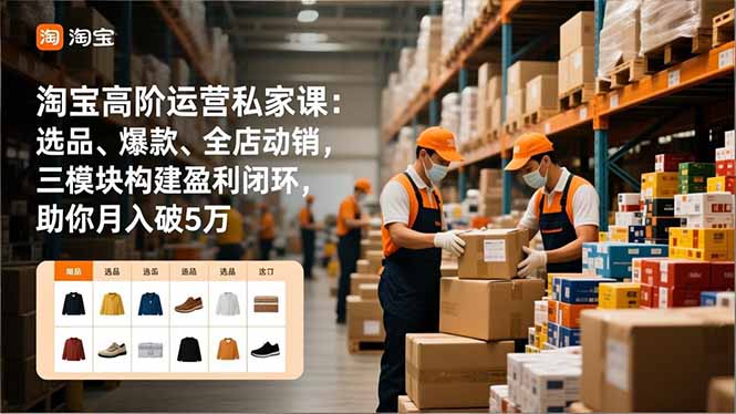 淘宝高阶运营私家课：选品、爆款、全店动销，三模块构建盈利闭环，助你月入破5万(更新12月-A7徐多钱云网创