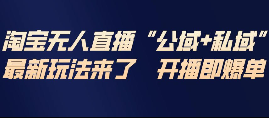 淘宝无人直播完整教程，公试+私域，最新玩法来了，开播即爆单-A7徐多钱云网创