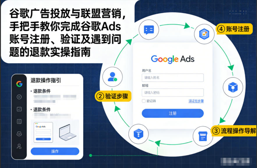 谷歌广告投放与联盟营销，手把手教你完成谷歌Ads账号注册、验证及遇到问题的退款实操指南-A7徐多钱云网创