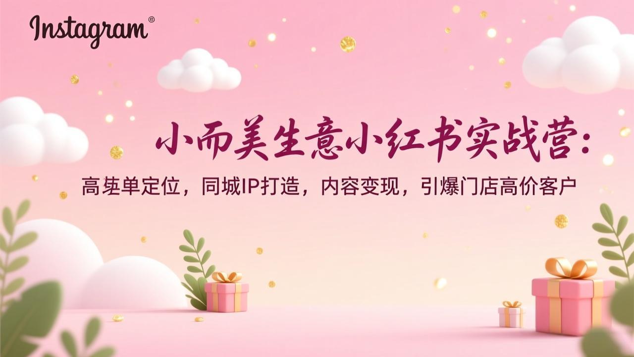 小而美生意小红书实战营：高客单定位，同城IP打造，内容变现，引爆门店高价客户-A7徐多钱云网创