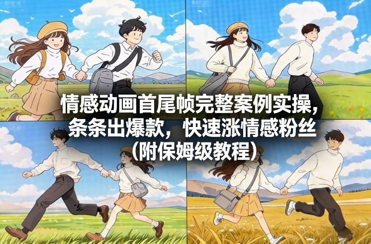 情感动画首尾帧完整案例实操，条条出爆款，快速涨情感粉丝(附保姆级教程)-A7徐多钱云网创