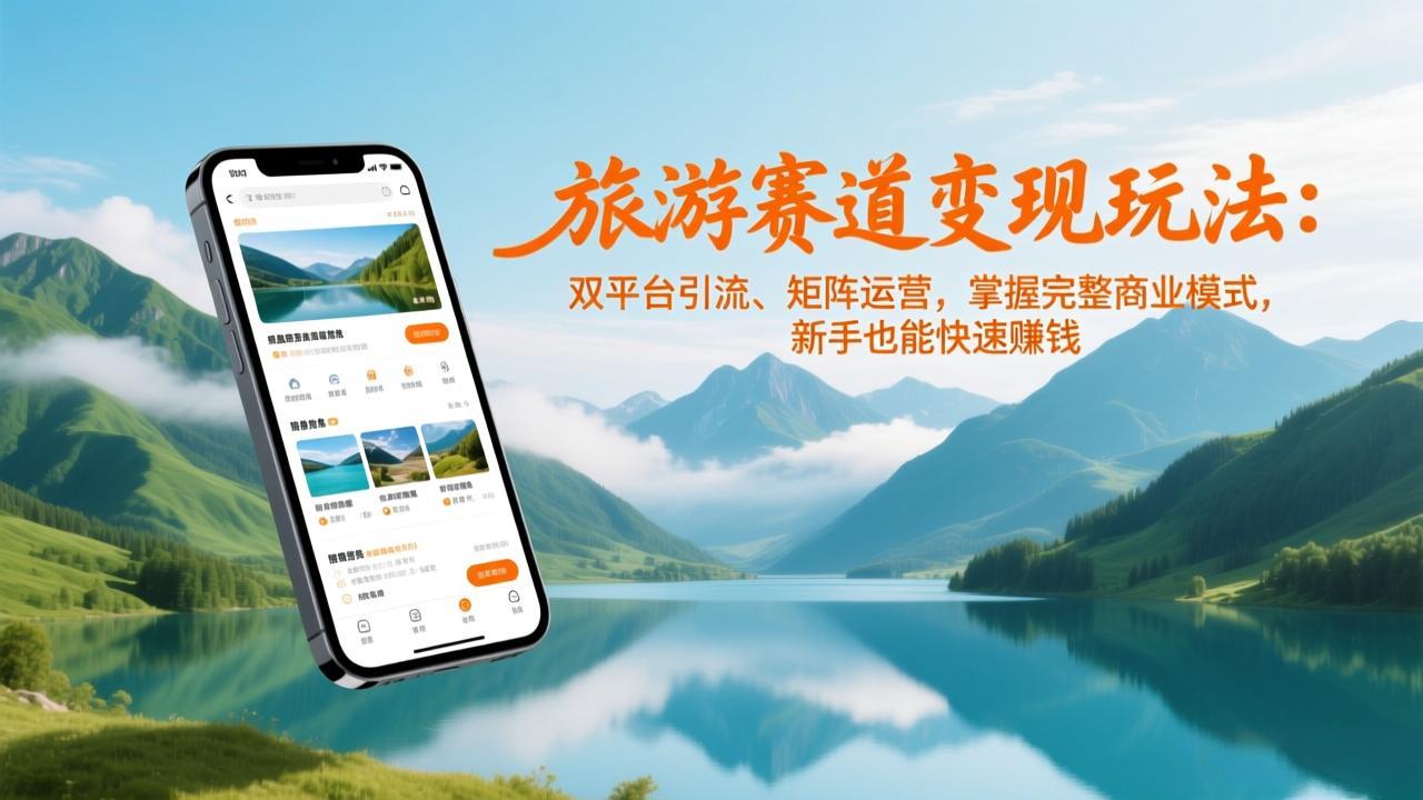 旅游赛道变现玩法：双平台引流、矩阵运营，掌握完整商业模式，新手也能快速赚钱-A7徐多钱云网创