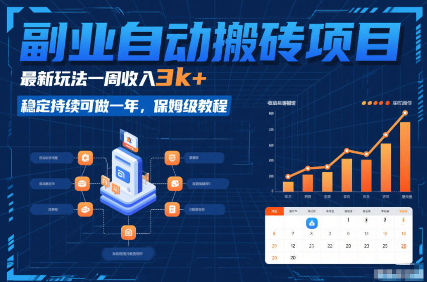 副业自动搬砖项目，最新玩法一周收入3k+，稳定持续可做一年，保姆级教程【揭秘】-A7徐多钱云网创