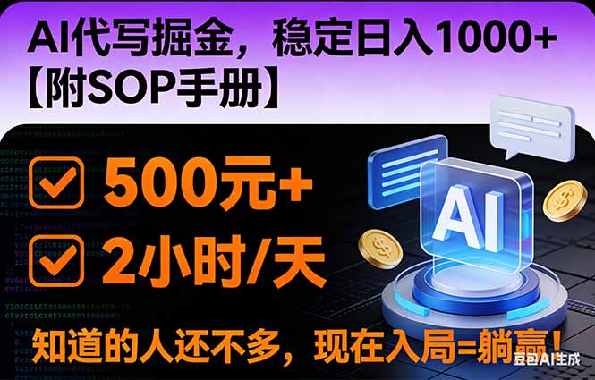 2026风口项目,AI代写掘金，稳定日入1000+，掌握核心技能【附SOP手册】-A7徐多钱云网创