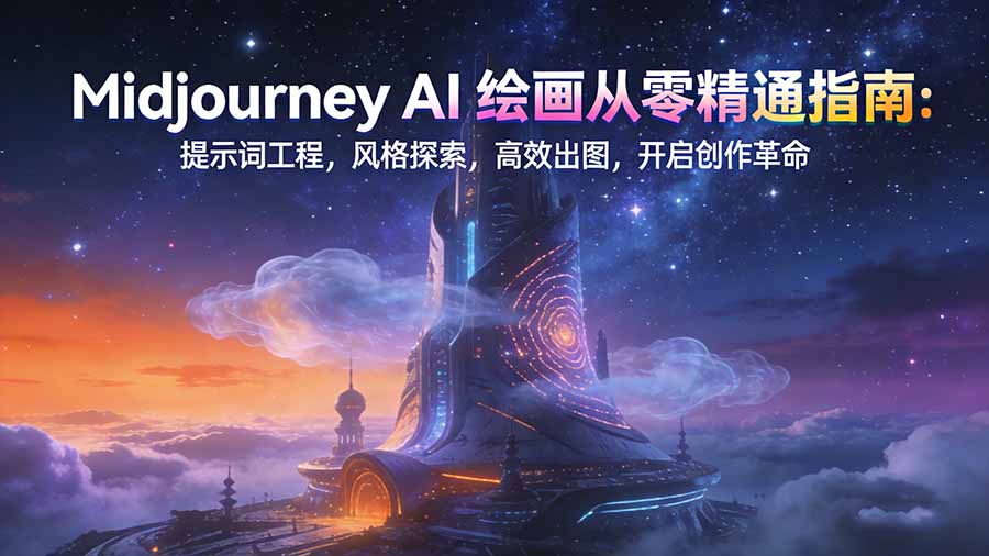 Midjourney AI绘画从零精通指南：提示词工程，风格探索，高效出图，开启创作革命-A7徐多钱云网创