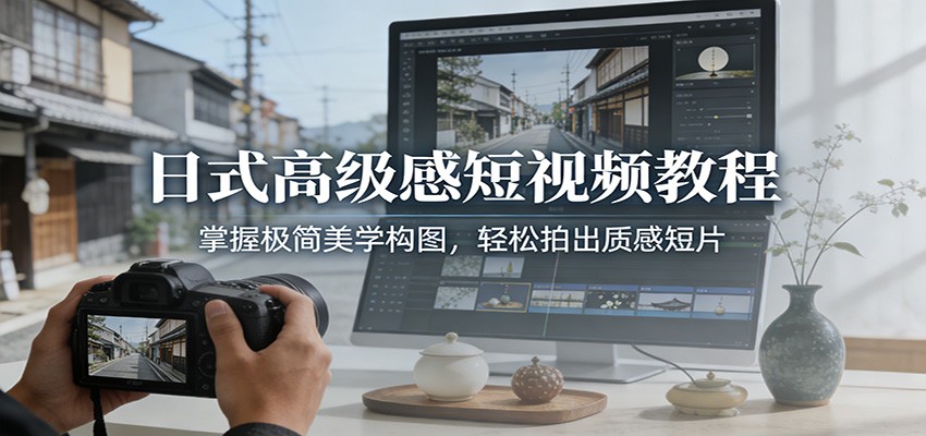日式高级感短视频教程：掌握极简美学构图，轻松拍出质感短片-A7徐多钱云网创