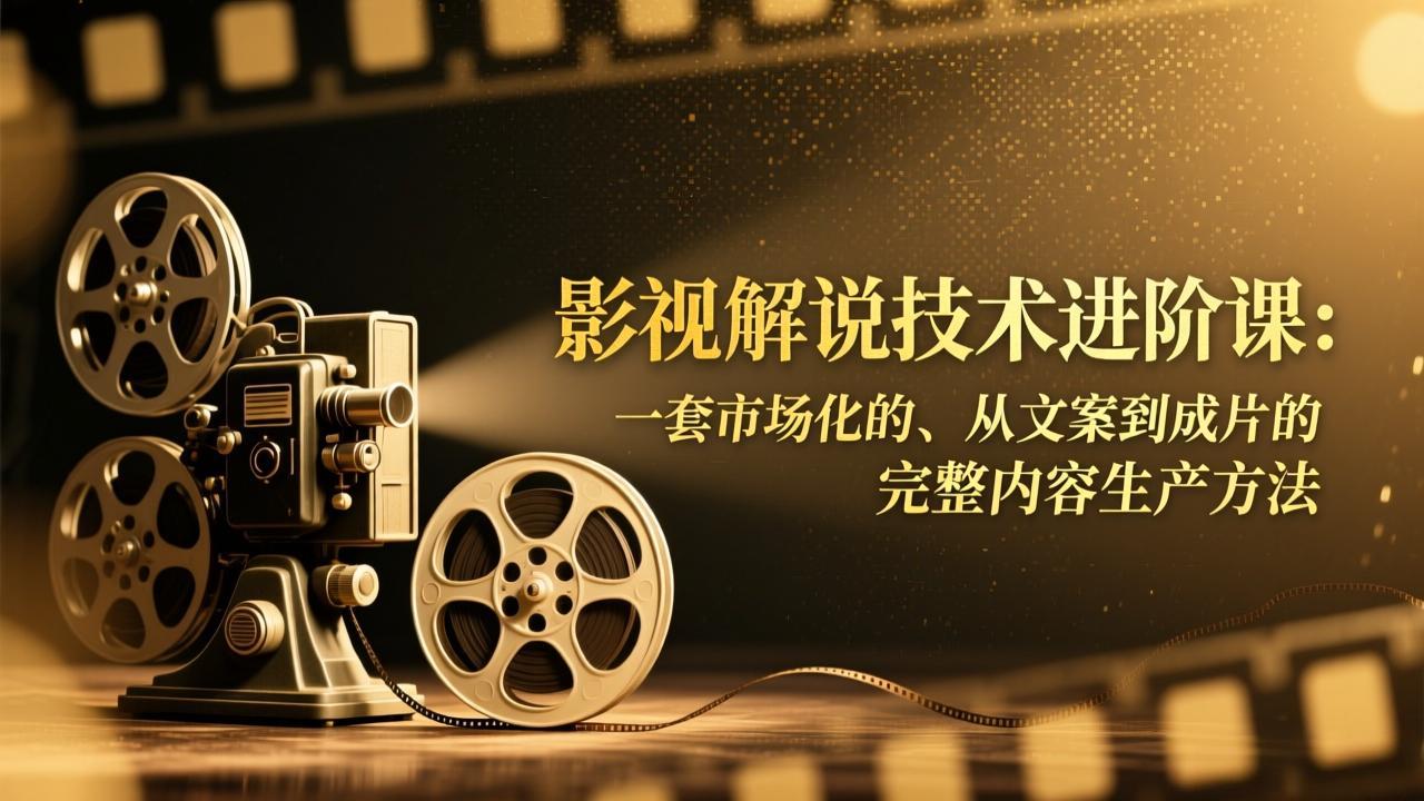 影视解说技术进阶课：一套市场化的、从文案到成片的完整内容生产方法-A7徐多钱云网创