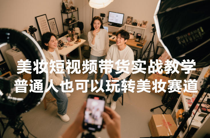 美妆短视频带货实战教学，普通人也可以玩转美妆赛道-A7徐多钱云网创