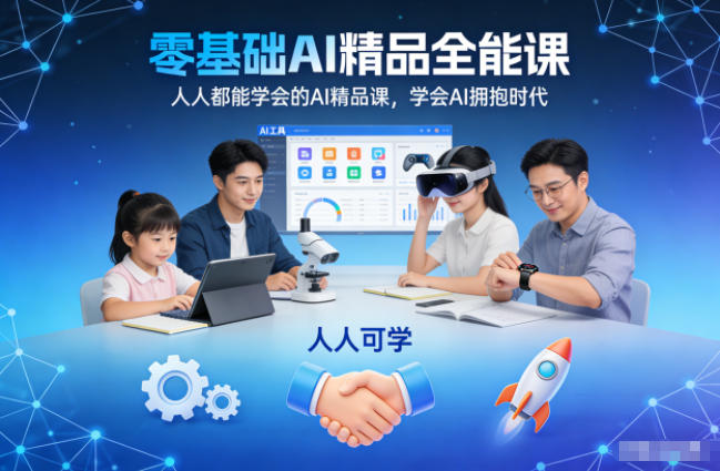 零基础AI精品全能课，人人都能学会的AI精品课，学会AI拥抱时代-A7徐多钱云网创