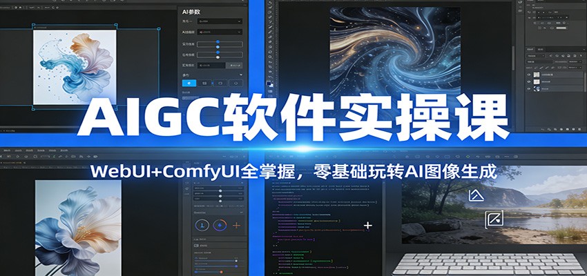 AIGC软件实操课：WebUI+ComfyUI全掌握，零基础玩转AI图像生成-A7徐多钱云网创
