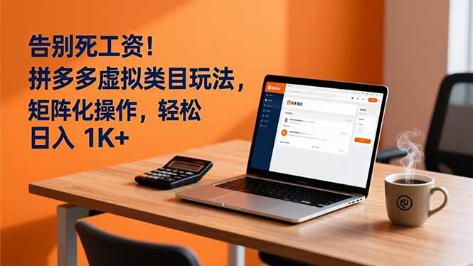 告别死工资！拼多多虚拟类目玩法，矩阵化操作，轻松日入 1K+-A7徐多钱云网创