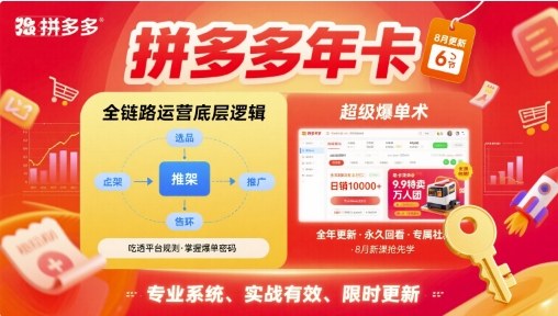 拼多多年卡，拼多多全链路运营底层逻辑，超级爆单术【更新26年1月】-A7徐多钱云网创