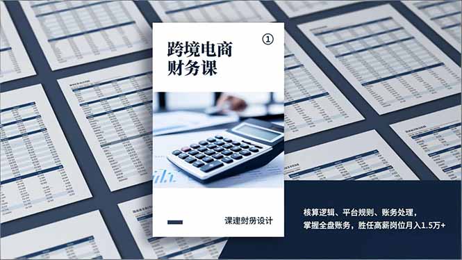 跨境电商财务课，核算逻辑、平台规则、账务处理，掌握全盘账务，胜任高薪岗位月入1.5万+-A7徐多钱云网创