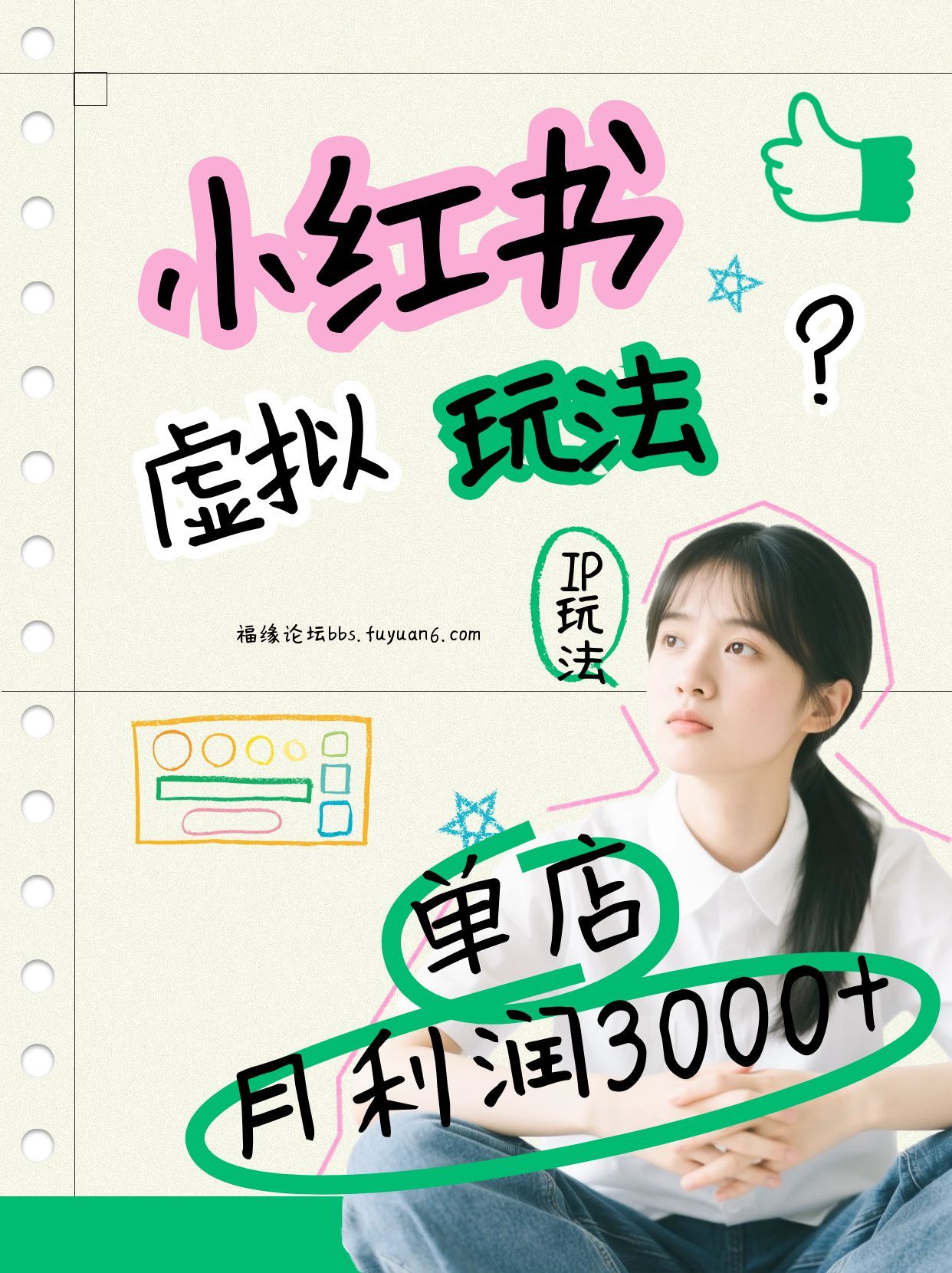 小红书虚拟玩法(铺货流和单品玩法)，单店月利润3000+，IP打法+原创商品(0违规)-A7徐多钱云网创