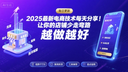 2025最新电商技术每天分享，让你的店铺少走弯路，越做越好(更新26年01月)-A7徐多钱云网创