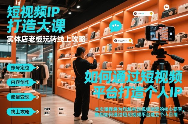 短视频ip打造大课，实体店老板玩转线上攻略-A7徐多钱云网创