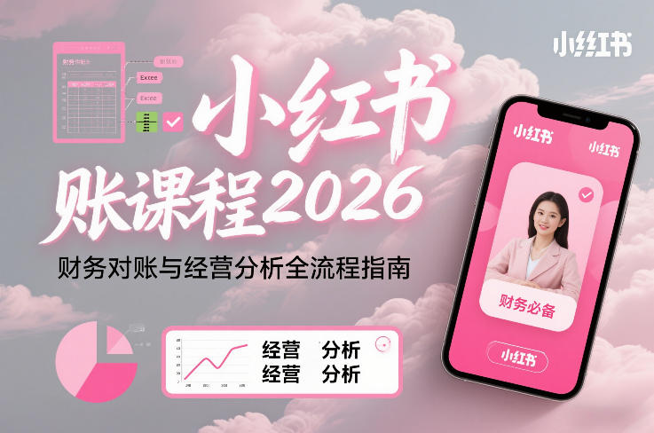 小红书对账课程2026，财务对账与经营分析全流程指南-A7徐多钱云网创