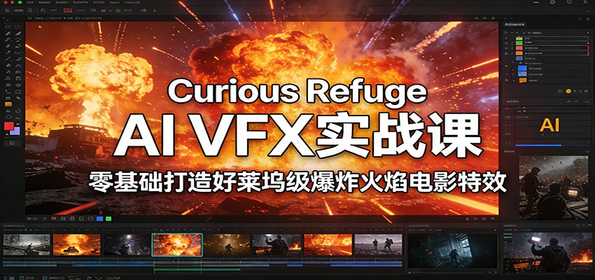 Curious Refuge AI VFX实战课，零基础打造好莱坞级爆炸火焰电影特效-A7徐多钱云网创