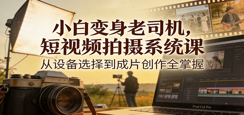 小白变身老司机，短视频拍摄系统课，从设备选择到成片创作全掌握-A7徐多钱云网创
